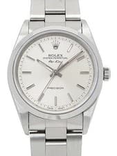 ROLEX Air King 14000 34mm Silver Dial Stainless Steel Sapphire Box Card #T098