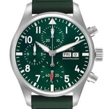 IWC Pilot's Watch Chronograph 41 Green Dial Steel Mens Watch IW388103 Card