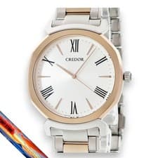 Credor Linearx GCAR970 K18PG SS Mens Watch Roman Bar Quartz 3Y Warranty