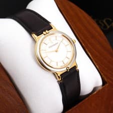 Yves Saint Laurent Gold Dark Brown Silver Aftermarket Strap Fully Serviced