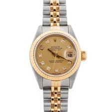 Rolex 69173 Lady-Datejust 26mm Champagne Dial Jubilee Bracelet Box & Papers 1996