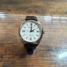 Seiko Astron Radio Solar Watch Unisex 42mm Titanium Case Navy Leather Strap Use