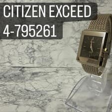 Citizen EXCEED 4-795261 Quartz Watch Black & Gold Battery Replaced Nov Used