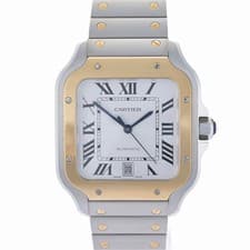 2024 Cartier Santos Large W2SA0009 Gold & Steel 40mm Automatic Men's Watch + B&P