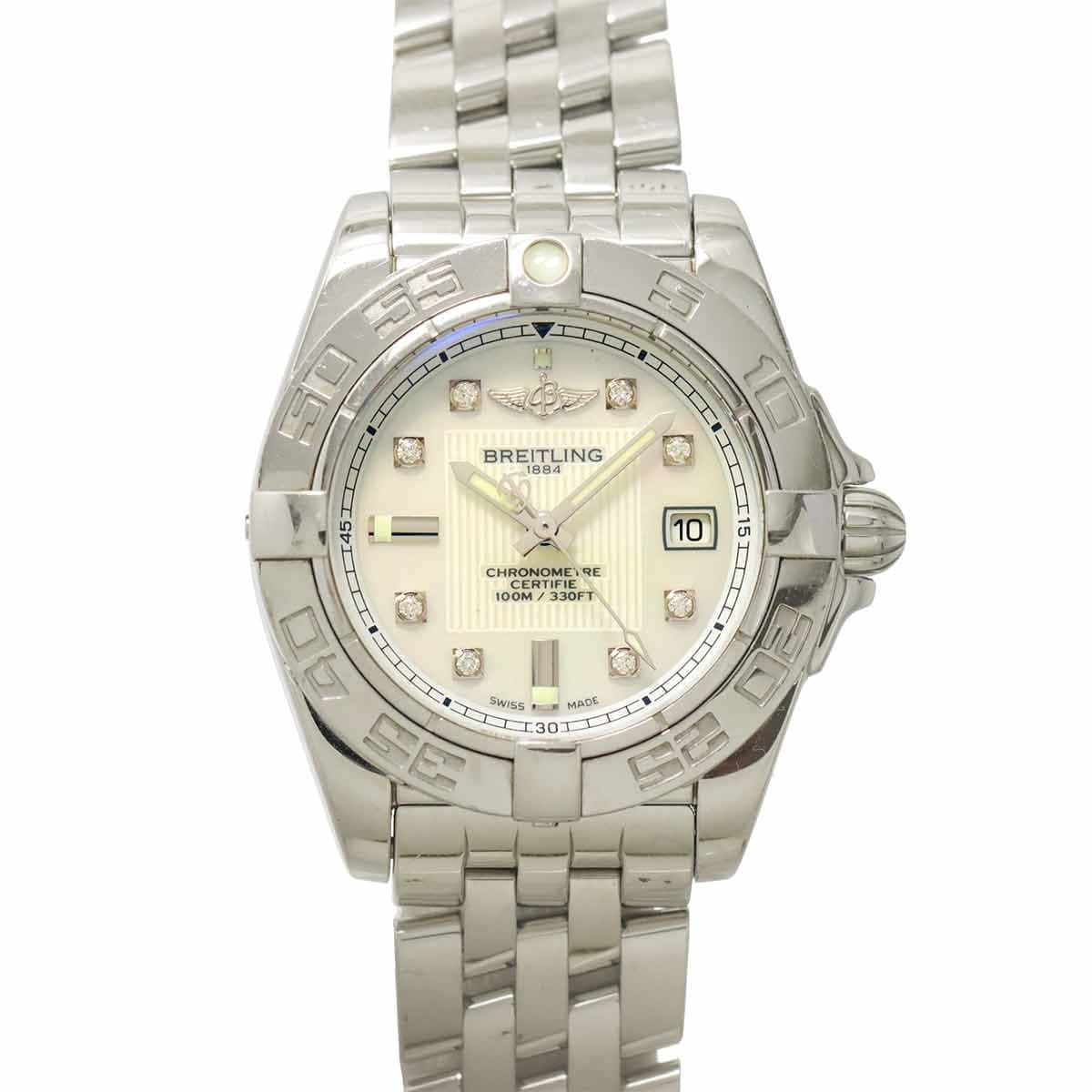 BREITLING Galactic A71356 Date Quartz White Shell Dial 8P Diamond 90321252