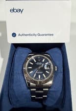 Mint Rolex DateJust II 41mm BLUE Dial 18K Fluted 41mm Watch Only 116334 2018