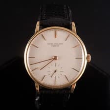 Vintage 1960's 18k Yellow Gold Patek Philippe Wrist Watch W/ Leather Band 42.7g