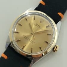 Rolex Oyster Perpetual Ref 1002 34mm Mens 14k SS 1960s Automatic Vintage RA570B