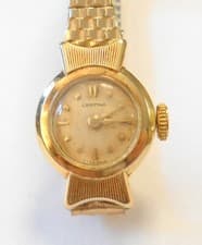 Vintage Certina Swiss 14K Yellow Gold Case Ladies Wrist Watch 17J Stretch Band
