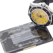 BREITLING SUPER OCEAN II 44 A17367 SS Rubber Yellow Dial Automatic Date #C341
