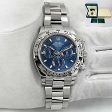 2022 Rolex Daytona 116509 40MM Blue Dial White Gold Box Papers