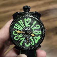 GaGa Wristwatch Black Green Automatic Timepiece Limited Edition 50m Rare