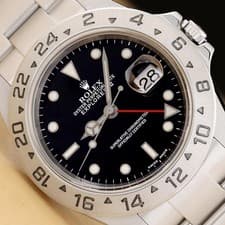 2004 PAPER ROLEX MENS EXPLORER II 16570T NO HOLES BLACK 40MM STEEL GMT WATCH