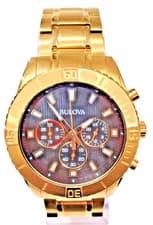 97A165 BULOVA CHRONOGRAPH BLACK DIAL STAINLESS STEEL MEN'S WATCH M-333