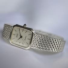 Seiko Excelline Quartz Dress Watch Womens Square Silver Timepiece Vintage