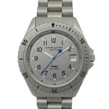 Meito Hamilton Khaki Sub 660ft Quartz SS Men's Watch, Silver Dial, Used From Jap