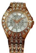 98L268 BULOVA WOMEN'S CRYSTAL ACCENT ROSE GOLD QUARTZ WATCH JMB-106