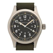 HAMILTON H694390 Khaki field Manual Stainless steel mens 【W】