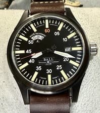 BALL Fireman Night Train Universal Military Time GMT 43mm DLC Swiss Automatic