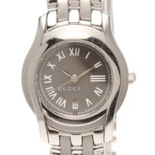 Used Gucci watch quartz gray 5500L ladies GUCCI used