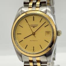 Longines L7.632.3 Automatic Wristwatch Gold Dial Silver Case Pre-Owned