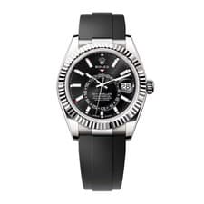 Rolex Sky-Dweller Watch 42MM Black Index Hour Markers Dial White Gold