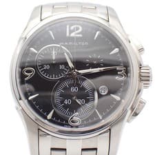 Hamilton Jazzmaster Quartz Mens Watch Black Dial SS Belt wrist 20cm/7.9in