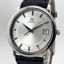 Omega De Ville 57976116 Quartz Watch Silver White Date Mens Working New Battery