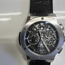 Hublot Classic Fusion Skeleton Automatic Titanium Men's Watch Black Leather