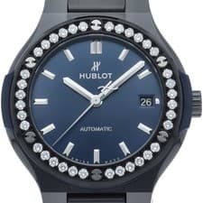 HUBLOT Classic Fusion Ceramic Blue 38mm Diamond Bezel 568.CM.7170.CM.1204 ce...