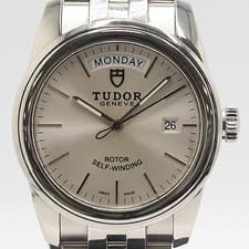Operational Good Condition Tudor Glamour Date Day 56000 J733225 AT Automatic Sil