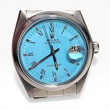 Rolex OysterDate Precision 34mm Blue Turquoise Dial Steel Manual Watch 6694 1972