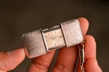 Linen/ Bark Finish Vintage Rare 1950's Movado Ermeto Pocket/ Purse/ TravelWatch
