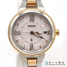 Used Pawn shop operation watch SEIKO LUKIA LK 1B22-0CR0 Date radio solar silver