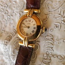 Cartier Must de Colisee SM Quartz Watch 590002 Vermeil Ivory Dial 24mm