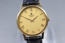 Vintage UNIVERSAL GENEVE 542204 Gold Dial Hand Winding Roman Men's Watch JAPAN