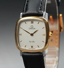 1993 Near MINT OMEGA De Ville 23mm 595.3111 Quartz White Roman Women's Vintage