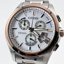 CITIZEN Exceed H610-T017118 Eco-Drive Radio Titanium White Dial Men's Watch 43mm