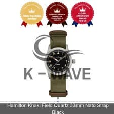 Hamilton Khaki Field Quartz 33mm Nato Strap Black Express / Genuine