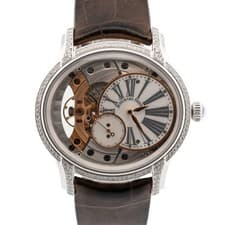 PAPERS Audemars Piguet Millenary DIAMOND Gold SKELETON 39.5mm 77247BC Watch BOX