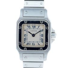 Cartier Lady Santos Galbee 1565 Stainless Steel 23mm Roman Numeral Dial Watch