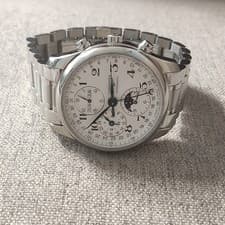 Longines Automatic Chronograph Moonphase Wristwatch Stainless Steel