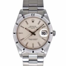 Rolex Oyster Perpetual Date 15210 34mm SS Silver Dial Automatic Box #KN249