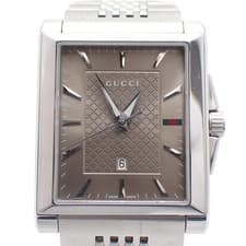 Gucci G-Timeless Men’s Watch 38mm Quartz Brown Dial Stainless Steel Used