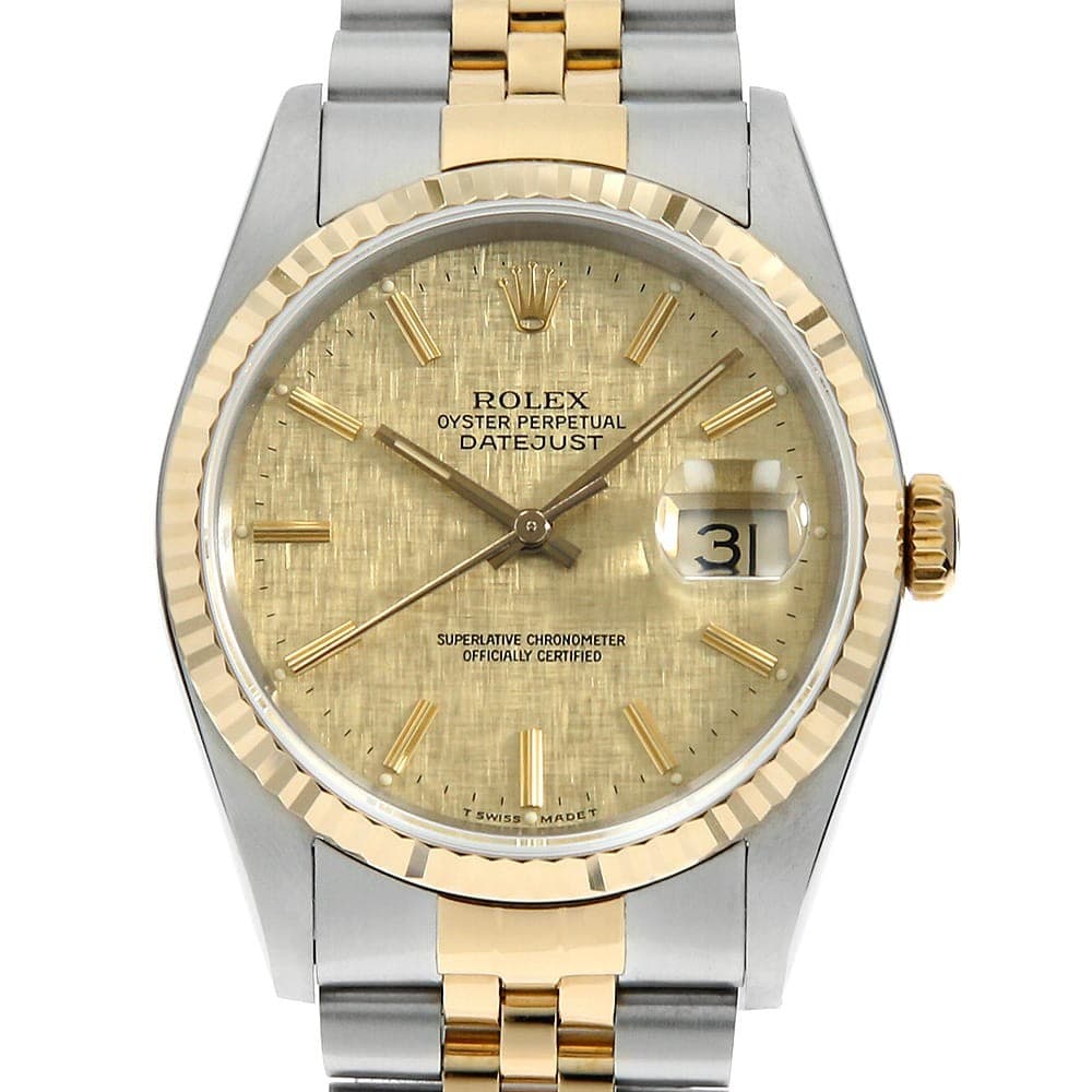 ROLEX Datejust 16233 Champagne mosaic bar L Number second hand mens
