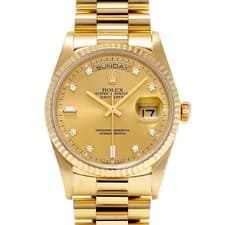 ROLEX Day-Date 18238A Champagne/diamond WATCH 721906
