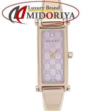 Gucci Bangle Watch YA015559 1500L Pink Shell Diamond Used Stainless