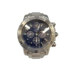 Used SEIKO◆Solar watch/analog/stainless steel/NVY/SLV/SS/V175-0CH0