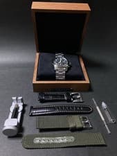 Men's 41mm Black Dial Automatic Chronograph Day Date Sinn 103.B Smooth Bezel