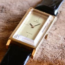 Used working Omega 511.0377 De Ville Andrew Grima Emerald Line Rectangular Japan